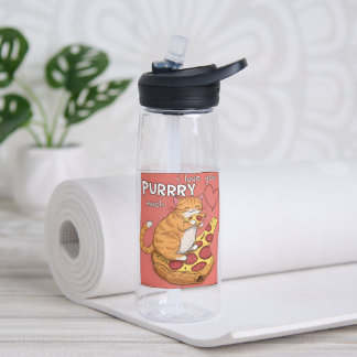 Bouteille D'eau Cadeau pour amateur de chat drôle J'aime beaucoup 