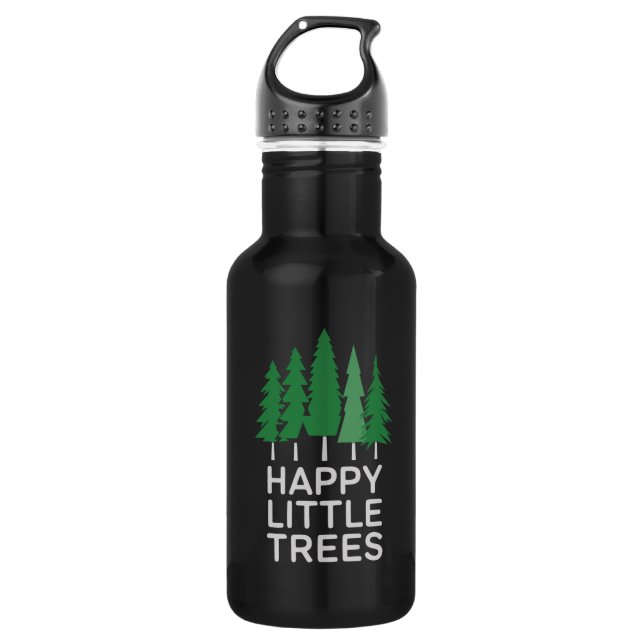 Bouteille D'eau Cadeaux de camping d'arbres peu drôles heureux  (Devant)