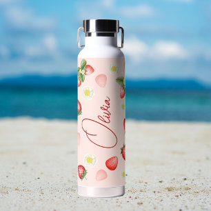 Bouteille D'eau Cadeaux de fraises nom personnalisé