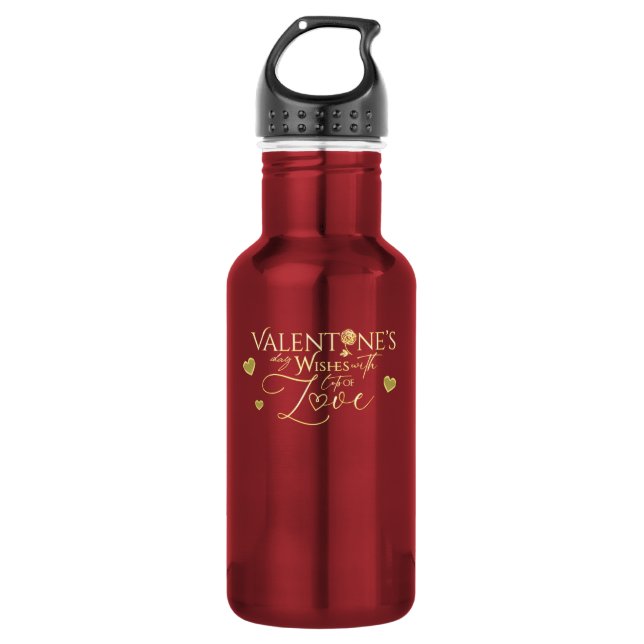 Bouteille D'eau Cadeaux de la Saint-Valentin Rouges (Devant)