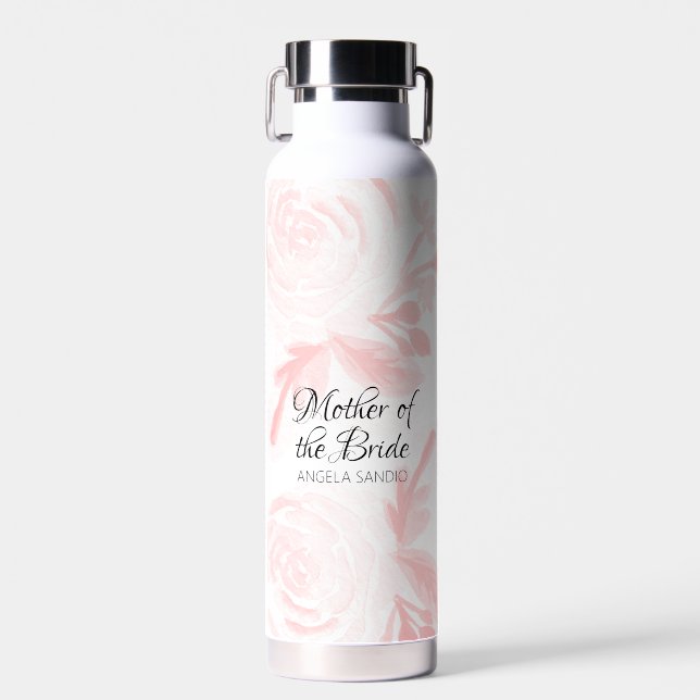 Bouteille D'eau Cadeaux de mariage floraux aquarelle pour mère (Avant)