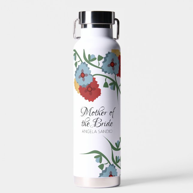 Bouteille D'eau Cadeaux de mariage floraux audacieux pour la boute (Avant)
