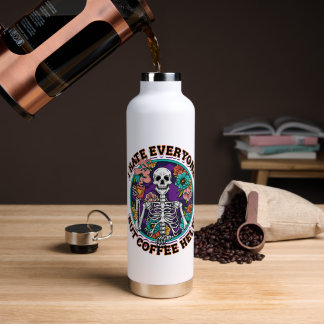 Bouteille D'eau Cadeaux pour amateurs de café Je déteste tout le m