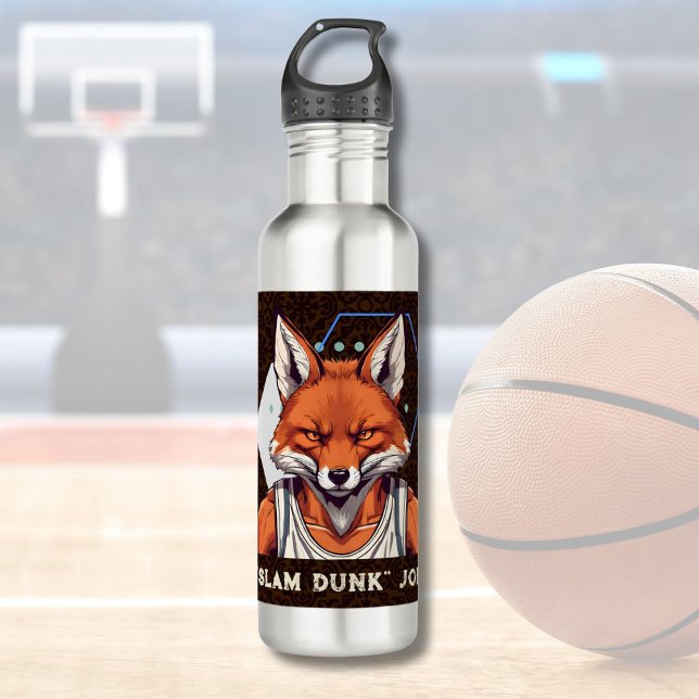 Bouteille D'eau Cadeaux Renard cool pour les amateurs de basket-ba (Cool Fox Gifts for Basketball Lovers Coach Fans)