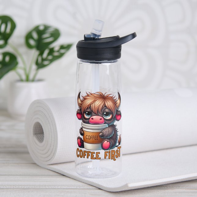 Bouteille D'eau Café d'abord  (Yoga (pivotée))