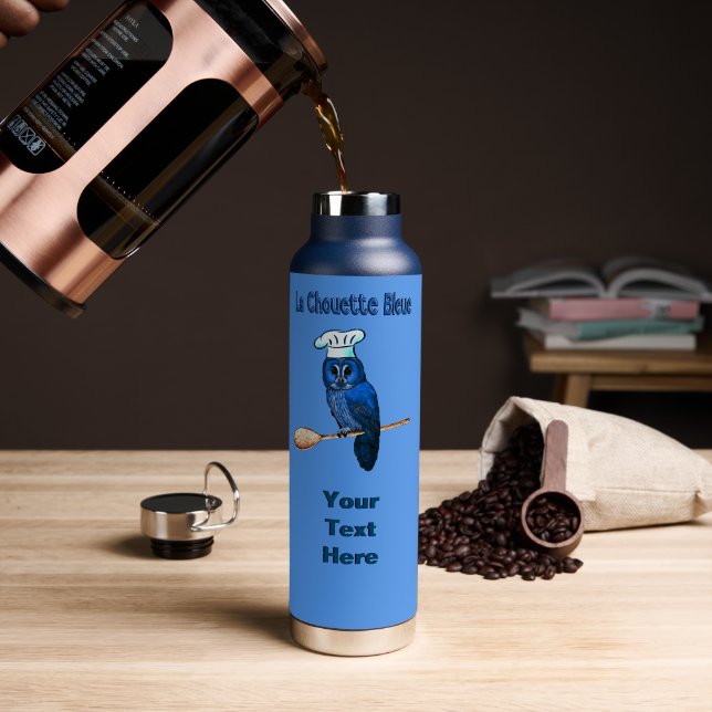 Bouteille D'eau Café La Chouette Bleue (Café (pivoté))