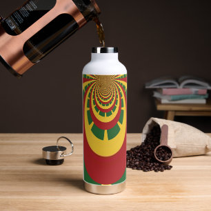 Bouteille D'eau Café vert doré rouge rasta de Jamaïque