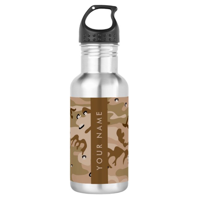 Bouteille D'eau Cailloux de camouflage du désert, Votre nom, Perso (Devant)