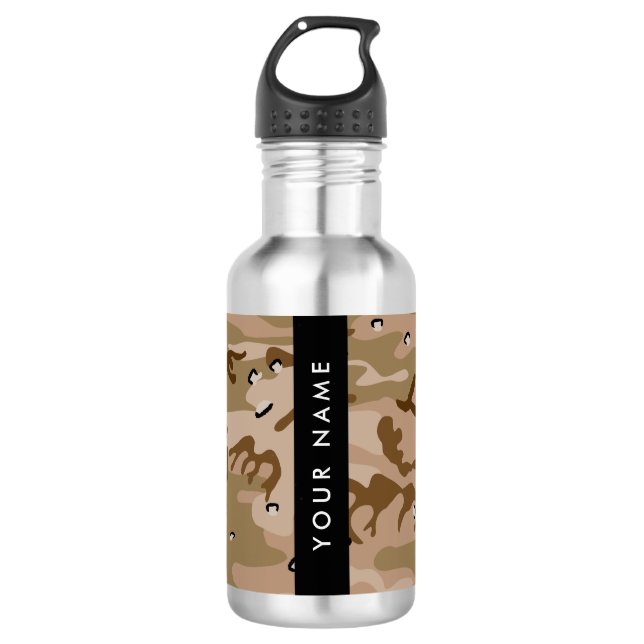 Bouteille D'eau Cailloux de camouflage du désert, Votre nom, Perso (Devant)