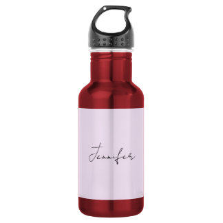 Bouteille D'eau Calligraphie de couleur pastel Élégant Simple Nom