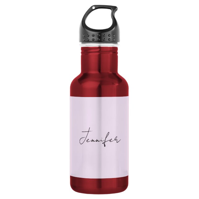 Bouteille D'eau Calligraphie de couleur pastel Élégant Simple Nom (Devant)