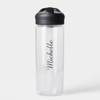 Bouteille D'eau Calligraphie Nom Creative Trendy White