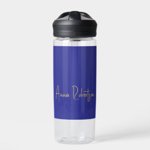 Bouteille D'eau Calligraphie professionnelle Deep Blue Gold Colors