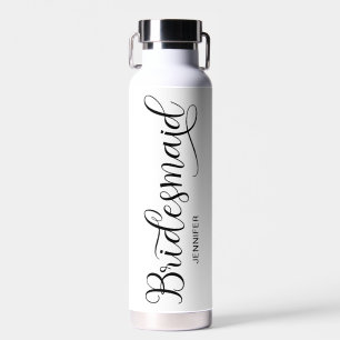Bouteille D'eau Calligraphie tendance cœur délié demoiselle d'honn