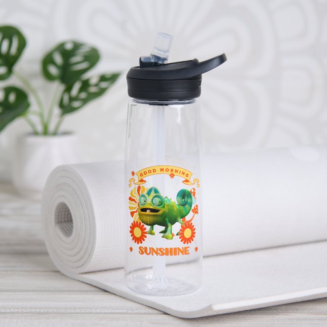 Bouteille D'eau Caméléon drôle Bonjour Soleil (Yoga (pivotée))