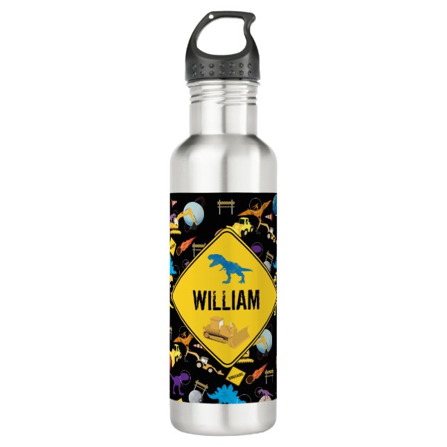 Bouteille D'eau Camions de construction Astronaut Dinosaures dans  (Devant)