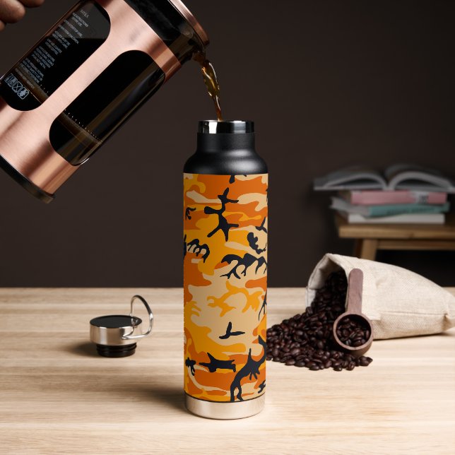 Bouteille D'eau Camouflage orange, Militaire, Armée (Gym)