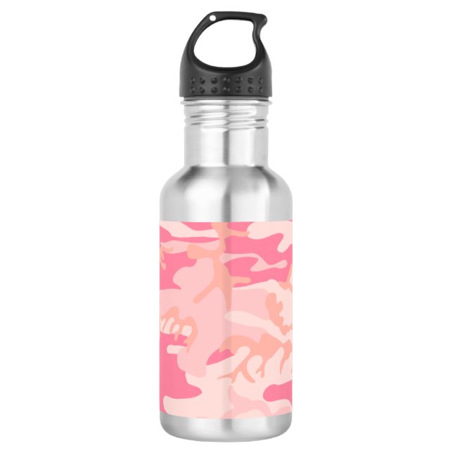 Bouteille D'eau Camouflage rose, Militaire, Armée (Devant)