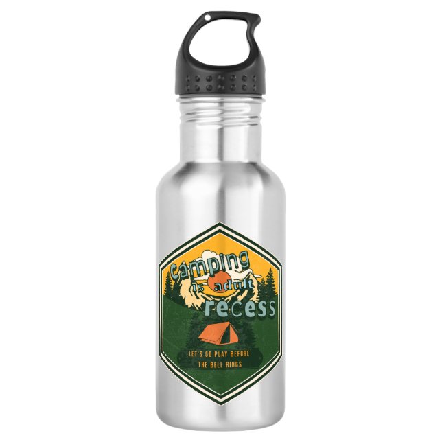 Bouteille D'eau Camping est Recess Adulte, Allons jouer (Devant)