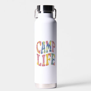Bouteille D'eau Camping Filles d'été Camp Life Tie-Die Rétro