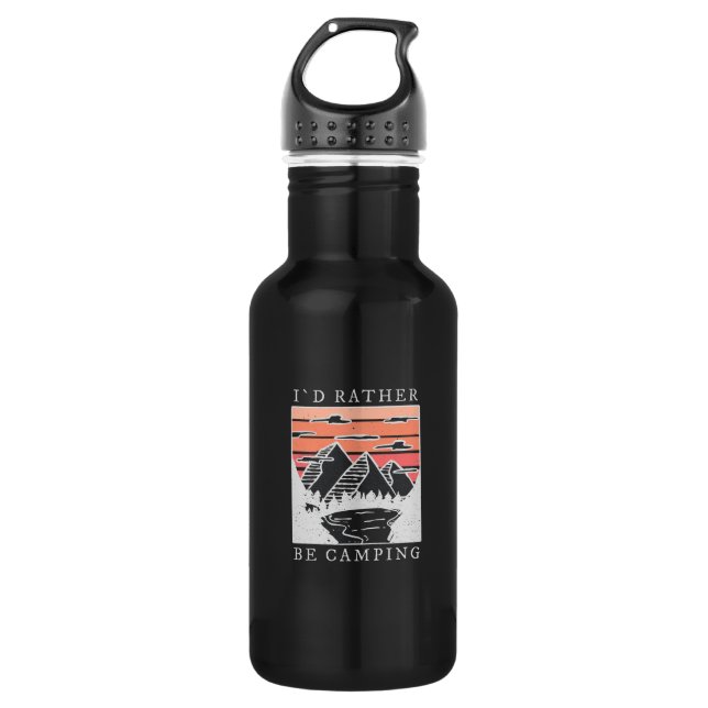 Bouteille D'eau Camping - Je Préférerais Faire Du Camping (Devant)
