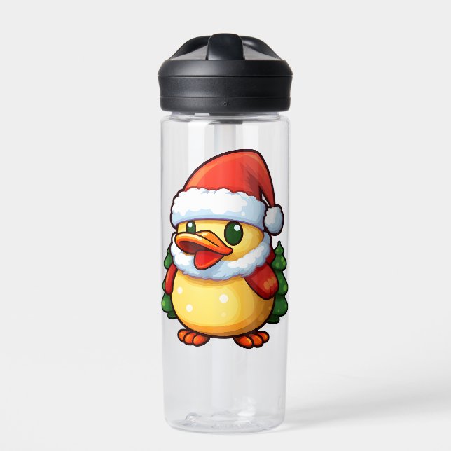 Bouteille D'eau Canard de Noël mignon dans chapeau de Santa (Extérieur)