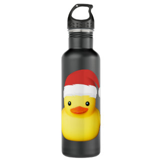Bouteille D'eau Canard en caoutchouc jaune mignon Santa Claus Noël