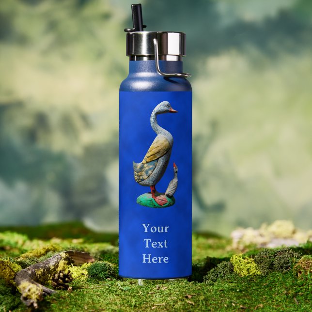 Bouteille D'eau Canards en bois patiné (Extérieur (pivotée))