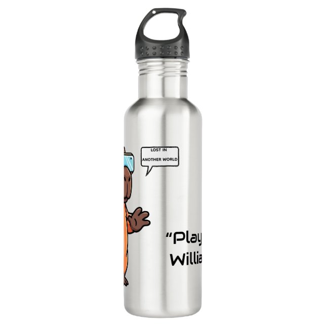 Bouteille D'eau Capybara Gamer Water Bottle – Personalized Name (Devant)