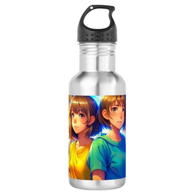 Bouteille D'eau Caractères Anime Art coloré (Devant)