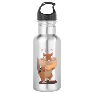 Bouteille D'eau Caricature de chipmunk à grosses joues mignonnes