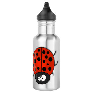 Bouteille D'eau Caricature de coccinelle rouge joyeux