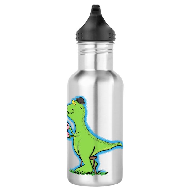 Bouteille D'eau Caricature de dinosaure vert t rex (Droite)
