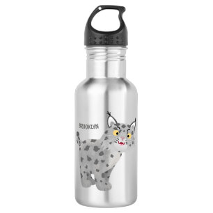 Bouteille D'eau Caricature de lynx de lynx de lynx