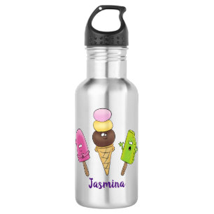 Bouteille D'eau Caricature drôles de glace popsicle dessin animé t