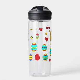 Bouteille D'eau Caricature minimaliste de Pâques joyeux