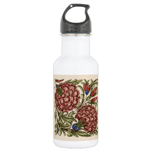 Bouteille D'eau Carreau de fleur d'œillet Art antique rustique De