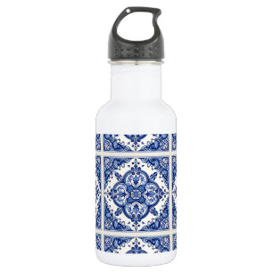 Bouteille D'eau Carreaux Méditerranéens, Portugais, Azulejo, Majol