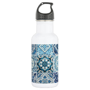 Bouteille D'eau Carreaux Méditerranéens, Portugais, Azulejo, Majol