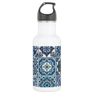 Bouteille D'eau Carreaux Méditerranéens, Portugais, Azulejo, Majol