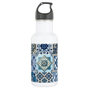 Bouteille D'eau Carreaux Méditerranéens, Portugais, Azulejo, Majol