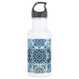Bouteille D'eau Carreaux Méditerranéens, Portugais, Azulejo, Majol