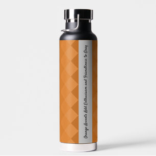 Bouteille D'eau Carrelage Terre Motif orange et gris Tagline Noir