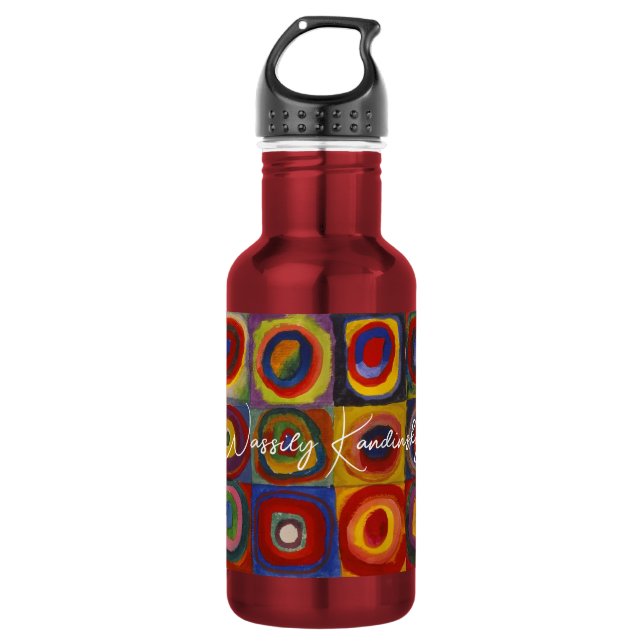 Bouteille D'eau Carrés de Kandinsky Cercles Concentriques Art Abst (Devant)