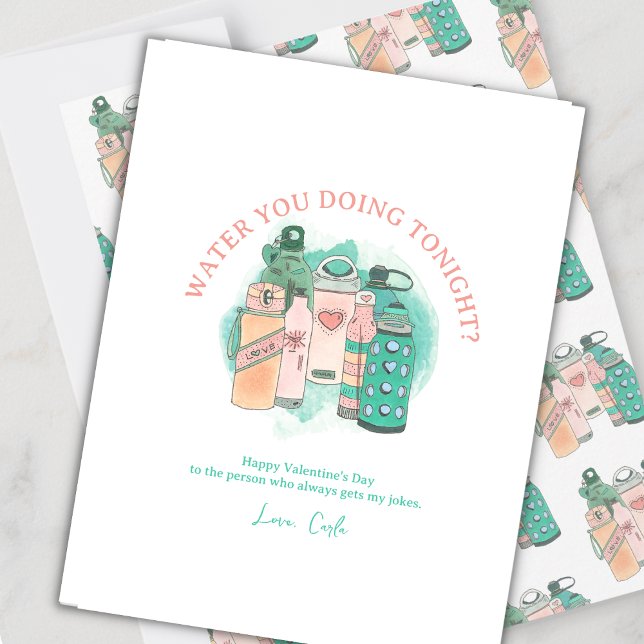 Bouteille d'eau Carte de vœux amusante pour (Créateur téléchargé)