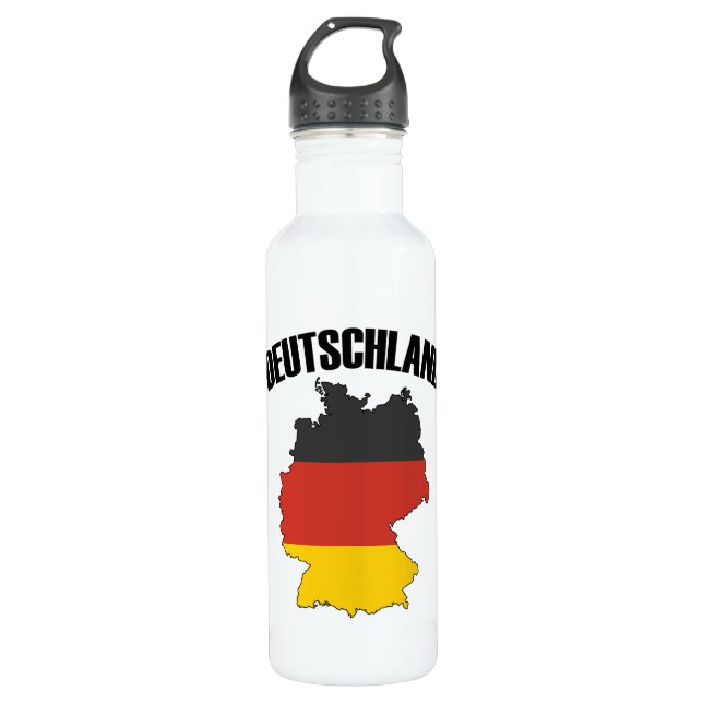 Bouteille D'eau Carte Deutschland - Drapeau allemand - Allemagne V (Devant)