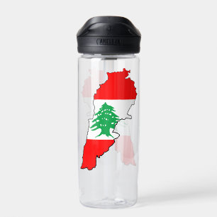Bouteille D'eau Carte du Liban avec drapeau