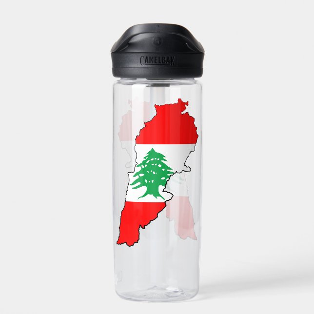 Bouteille D'eau Carte du Liban avec drapeau (Arrière)