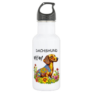 Bouteille D'eau Carton mignon AI Dachshund Maman