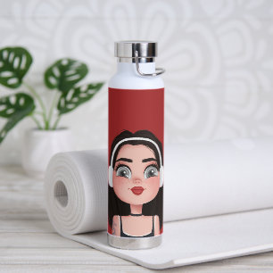 Bouteille D'eau Cartoon Girl avec casque